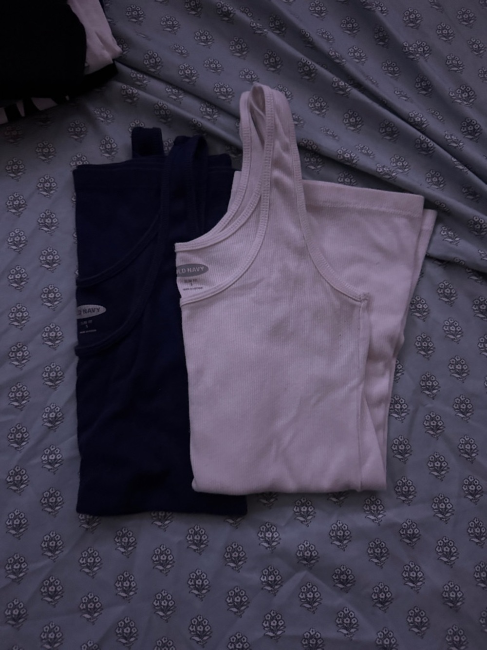 Old Navy Ribbed Tank Tops - Navy & Light Pink